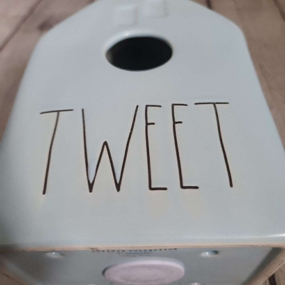 Rae Dunn Light Blue Ceramic "TWEET" Birdhouse - Picture 10 of 13